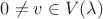 $ 0 \ne v \in V(\lambda) $