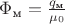 $\Phi_{\text{м}} = \frac {q_{\text{м}}} {\mu_0}$