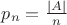 $p_n=\frac{|A|}{n}$