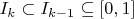 $I_k\subset I_{k-1}\subseteq[0,1]$