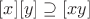 $[x][y]\supseteq {[xy]}$