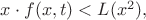 $x\cdot f(x,t)<L(x^2),$