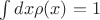 $\int dx \rho(x)= 1$