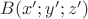 $B(x'; y'; z')$