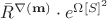 $\bar R^{\nabla(\mathbf m)}\cdot e^{\Omega[\mathfrac S]^2}}$