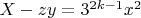 $X- z y =3^{2k-1}x^2$