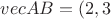 $vec {AB}=(2,3}$