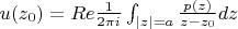$u(z_0)=Re \frac 1 {2\pi i}\int_{|z|=a}\frac{p(z)}{z-z_0}dz$