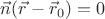 $\vec n(\vec r-\vec r_0)=0$