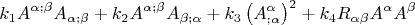 $$k_1 A^{\alpha ;\beta}A_{\alpha ;\beta}+k_2 A^{\alpha ;\beta}A_{\beta ;\alpha}+k_3 \left( A^{\alpha}_{;\alpha}\right)^2+k_4 R_{\alpha \beta}A^{\alpha}A^{\beta}$$