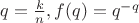 $q= \frac{k}{n}, f(q)=q^{-q}$