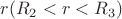 $\[r(R_2  < r < R_3 )\]$
