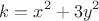 $$k=x^2+3y^2$$