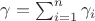 $\gamma = \sum_{i = 1}^{n} \gamma_{i}$