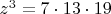 $z^3=7\cdot13\cdot19$
