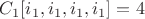$C_1[i_1,i_1,i_1,i_1]=4 $