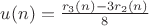 $u(n)=\frac{r_3(n)-3 r_2(n)}{8}$