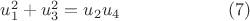 $u_{1}^2+u_{3}^2=u_{2}u_{4} \qquad\qquad\qquad(7)$
