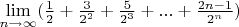 $\lim\limits_{n\to\infty}(\frac{1}{2}+\frac{3}{2^2}+\frac{5}{2^3}+...+\frac{2n-1}{2^n})$
