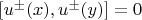 $[u^\pm(x),u^\pm(y)]=0$