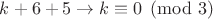 $k+6+5 \to k \equiv 0 \pmod3 $