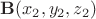$\mathbf{B} (x_2, y_2, z_2)$