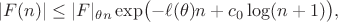 $$|F(n)|\le|F|_{\theta n}\exp\bigl(-\ell(\theta)n+c_0\log(n+1)\bigr),$$