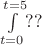 $\int\limits_{t=0}^{t=5}??$