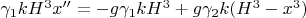 $\gamma_1kH^3x''=-g\gamma_1kH^3+g\gamma_2k(H^3-x^3)$