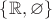 $\{\mathbb R, \varnothing\}$