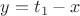 $y=t_1-x$