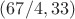 $(67/4,33)$