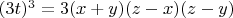 $(3t)^3=3(x+y)(z-x)(z-y)$