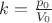 $k=\frac {p_0}{V_0}$
