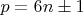 $p=6n \pm 1$