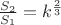 $\frac {S_2} {S_1} = k^\frac{2}{3}$
