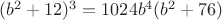 $(b^2+12)^3=1024b^4(b^2+76)$