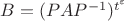 $B=(PAP^{-1})^{t^{\varepsilon}}$
