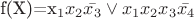 f(X)=x_1x_2\bar{x_3} \vee x_1x_2x_3\bar{x_4}