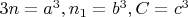 $3n=a^3 , n_1=b^3 , C=c^3$