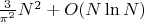 $\frac{3}{\pi^2}N^2+O(N\ln N)$