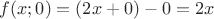 $ f(x;0)=(2x+0)-0=2x$