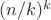 $(n/k)^k$