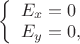 $\left\{\begin{array}{l}E_x=0\\E_y=0,\end{array}\right.$
