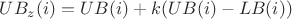 $UB_z(i)=UB(i)+k(UB(i)-LB(i))$