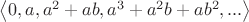 $\[\left\langle {0,a,{a^2} + ab,{a^3} + {a^2}b + a{b^2},...} \right\rangle \]
$