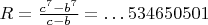 $R=\frac{c^7-b^7}{c-b}=\dots 534650501$