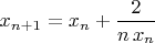 $x_{n+1}=x_n+\dfrac{2}{n\,x_n}$