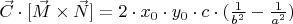 $\vec{C} \cdot [\vec{M} \times \vec{N}] = 2\cdot x_0\cdot y_0\cdot c\cdot (\frac{1}{b^2} - \frac{1}{a^2})$
