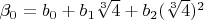 $\beta_0=b_0+b_1 \sqrt[3]{4}+b_2 (\sqrt[3]{4})^2$
